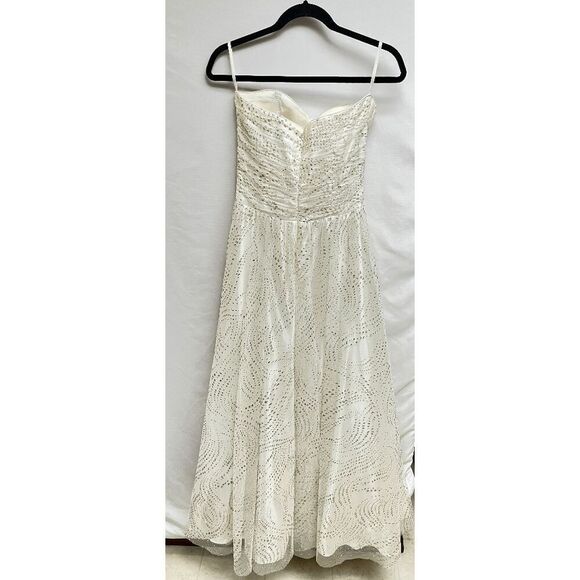 Jump Apparel Womens Strapless Sweetheart Neckline Lace Wedding Dress White 5/6 - Picture 2 of 9